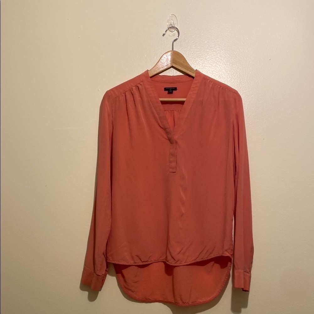 Ann Taylor coral silk blouse. Size XS